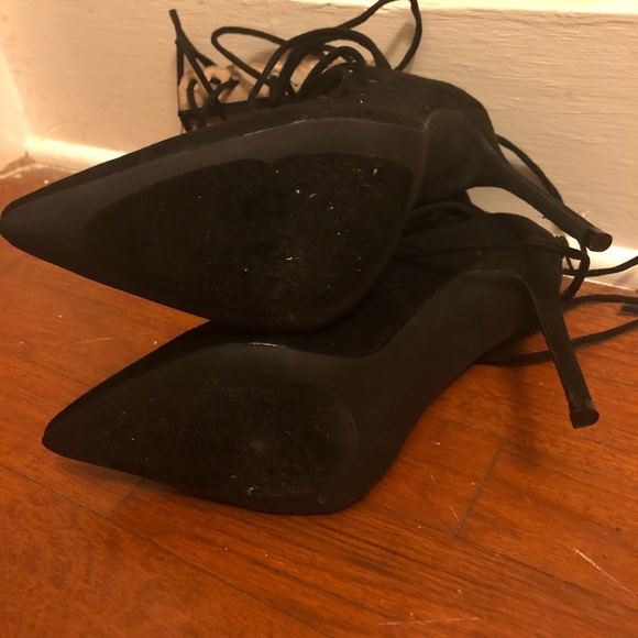 🛑SOLD🛑 Suede Pointy Toe Lace-Up Heels - Picture 6 of 6